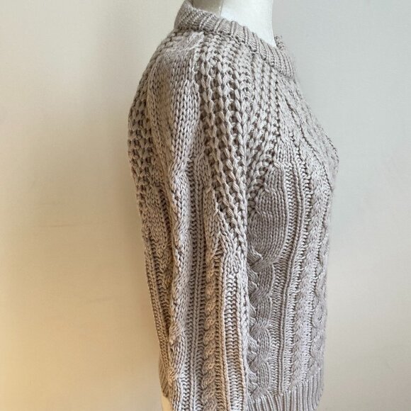RAG Supply BNWOT Tan Chunky Knit Pullover Sweater Sz XSmall Cable Knit - Picture 2 of 5
